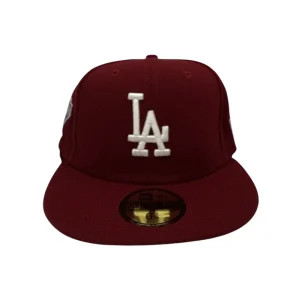 LA Dodgers Maroon On White